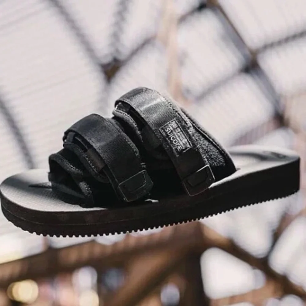 Suicoke Black Adjustable‎ Strapped Slide Sandals Size 7